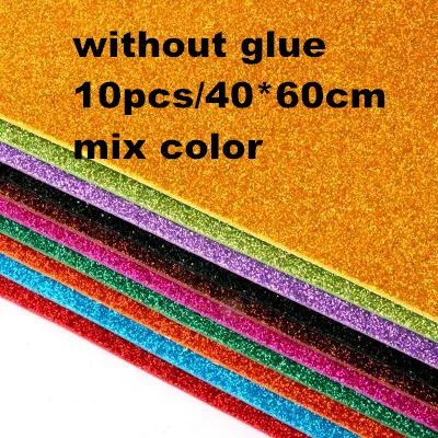 withoutglue 10pcs A2/40 см* 60 см* 2 мм губчатая бумага сверкание блесток золото ручной работы foam paper Стикеры листов DIY украшения Xmas - Цвет: withoutglue 10pcs
