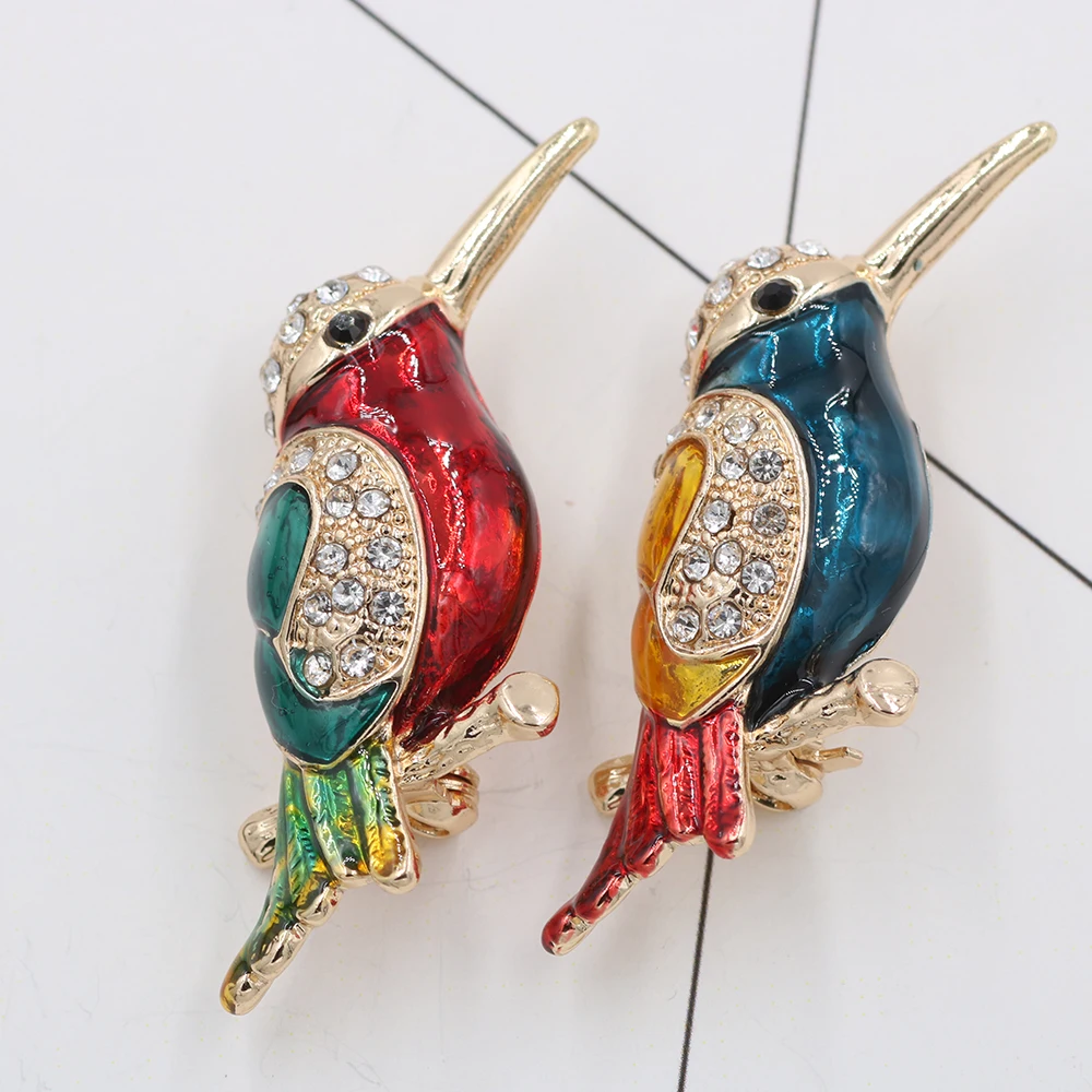 PULATU 2 цвета металлическая брошь из эмали в виде птицы для мужчин украшение