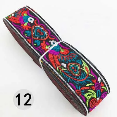 12 7 м/лот, тканая жаккардовая лента шириной 3,3 см, отделка геометрическим тотемным узором для штор и аксессуаров одежды, кружевная ткань HB188 - Цвет: 12