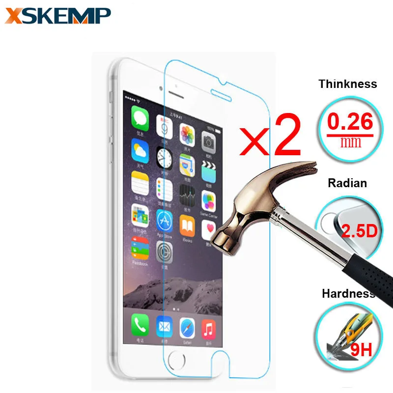 XSKEMP 2 шт. защитная пленка для экрана Apple iPhone 7 7Plus 4 4S 5 5S 6 6S Plus 42 мм 38 iPod Nano глянцевая