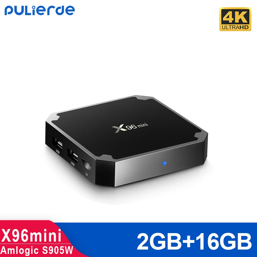 ТВ-приставка PULIERDE X96Mini 2G 16G Smart Android 7 1 amlogic S905W H.265 4K 2 4 GHz WiFi медиаплеер телеприставка