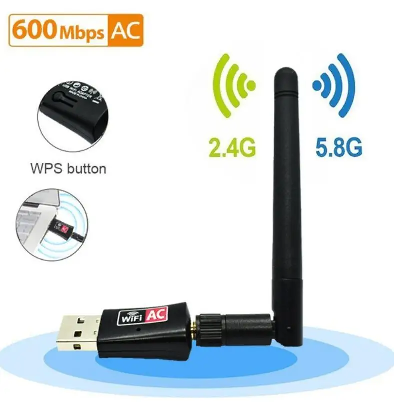 Беспроводной USB WiFi адаптер 600 Мбит/с wi fi Антенна ПК сетевая карта двухдиапазонный wifi 5 ГГц адаптер Lan USB Ethernet приемник AC wi-fi