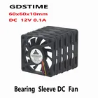 5 шт. Gdstime 60x60x10 мм 3Pin DC 12 В Вентилятор охлаждения процессора 60 мм x 10 мм 6 см маленький радиатор