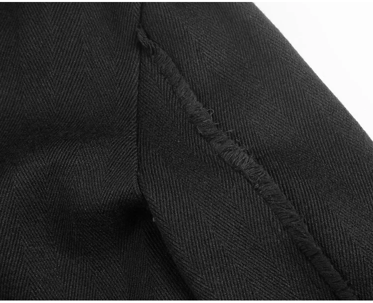 New Spring Retro Black Fur-trimmed Casual Slim Black European Style Suit for Men Stand Collar Men Suit Blazer Brand F8288