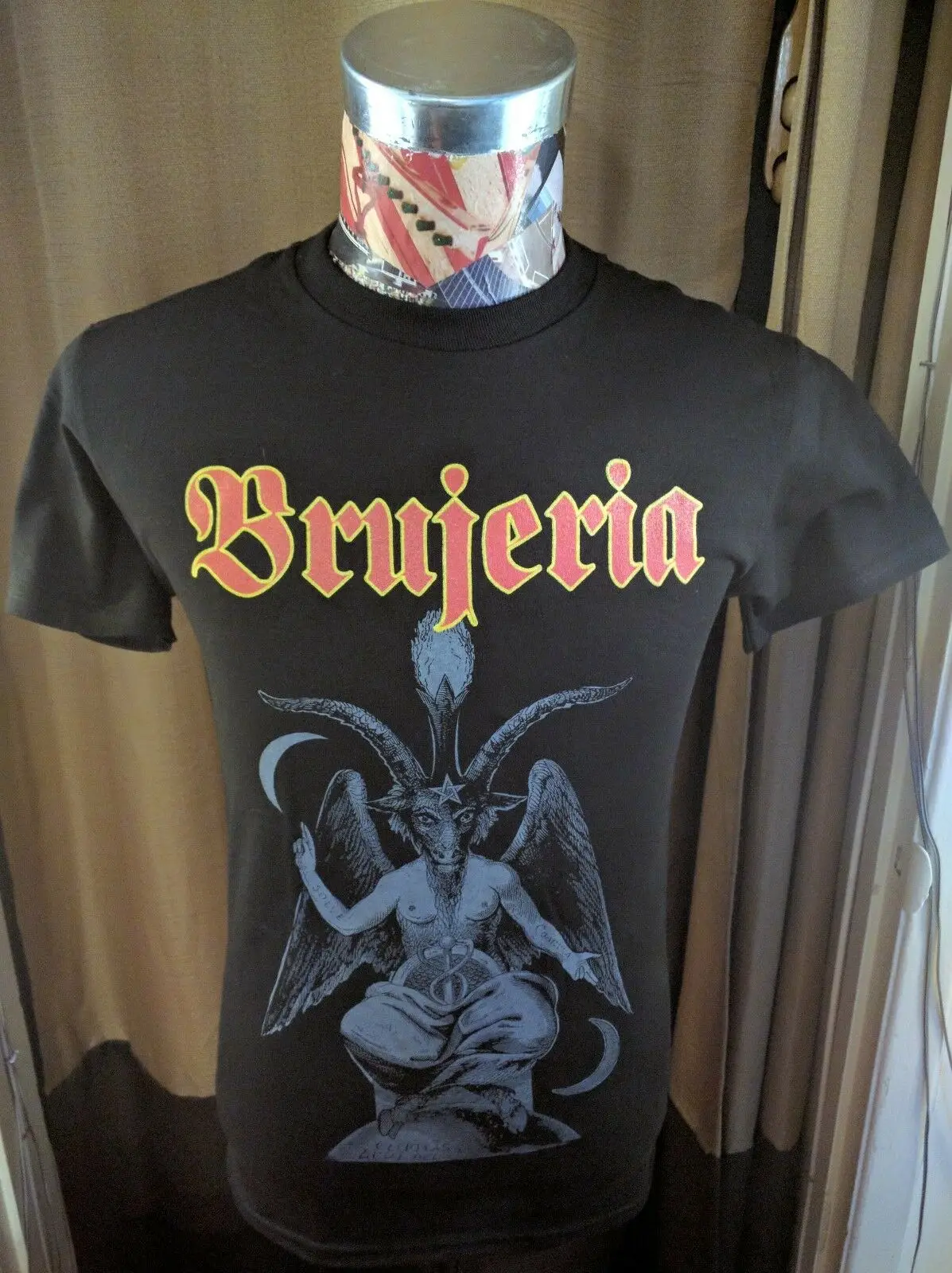 Новый BRUJERIA колдовство мексиканской испанский сатана козел Логотип Черная