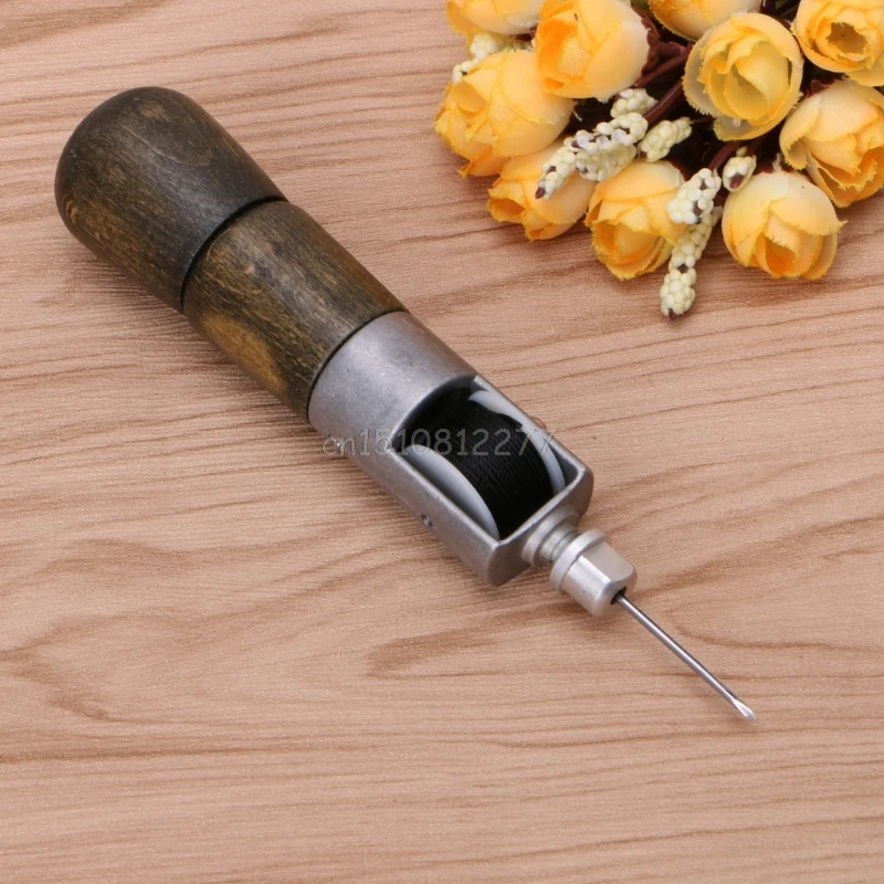 Leathercraft челночный стежок шитье Awl набор ниток Иглы Стежка Кожа Ткань Бакалея O27 17