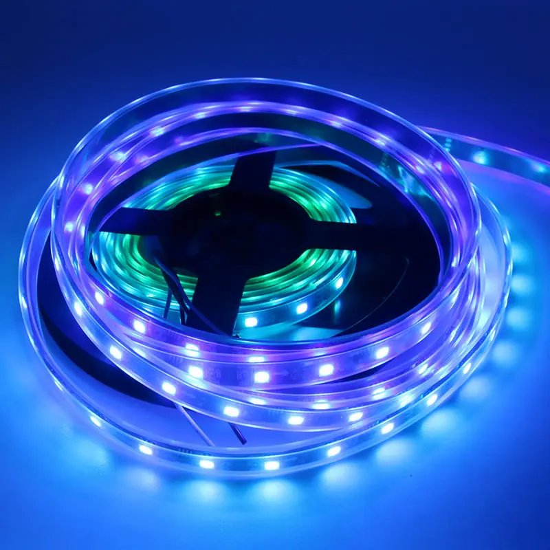 5 м WS2811 DC12V 48 Светодиодный s/M RGB адресат светодиодные полосы черный PCB водонепроницаемый IP67 SMD5050 пикселей