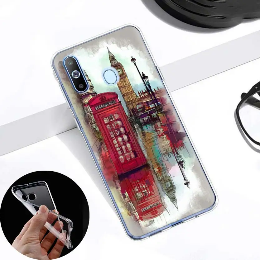 Модные лондонского городского Эйфелева чехол для samsung A50 A70 A60 A40 A30 A20 A20e A10 M30 M20 M10 A7 A9 силиконовый чехол для телефона из ТПУ с принтом "