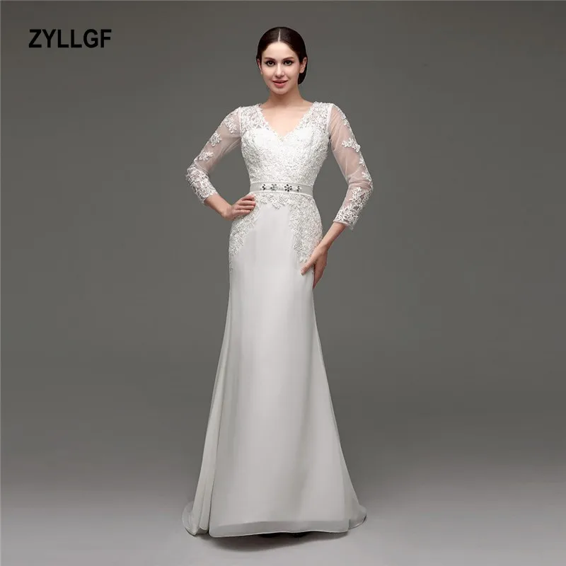 Zyllgf 2017 высокое качество белый v-образным вырезом Мода платье Русалка атласная