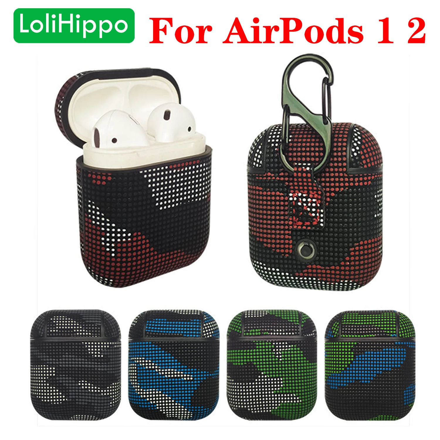 LoliHippo Камуфляжный футляр для наушников новых Air Pods Bluetooth беспроводные наушники