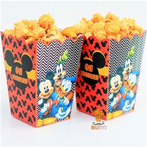 Mickey 12 шт./лот Микки Минни Бэтмен София Мстители Покемон го попкорн Коробка Чехол Подарочная коробка аксессуар для детей на день рождения - Цвет: Mickey