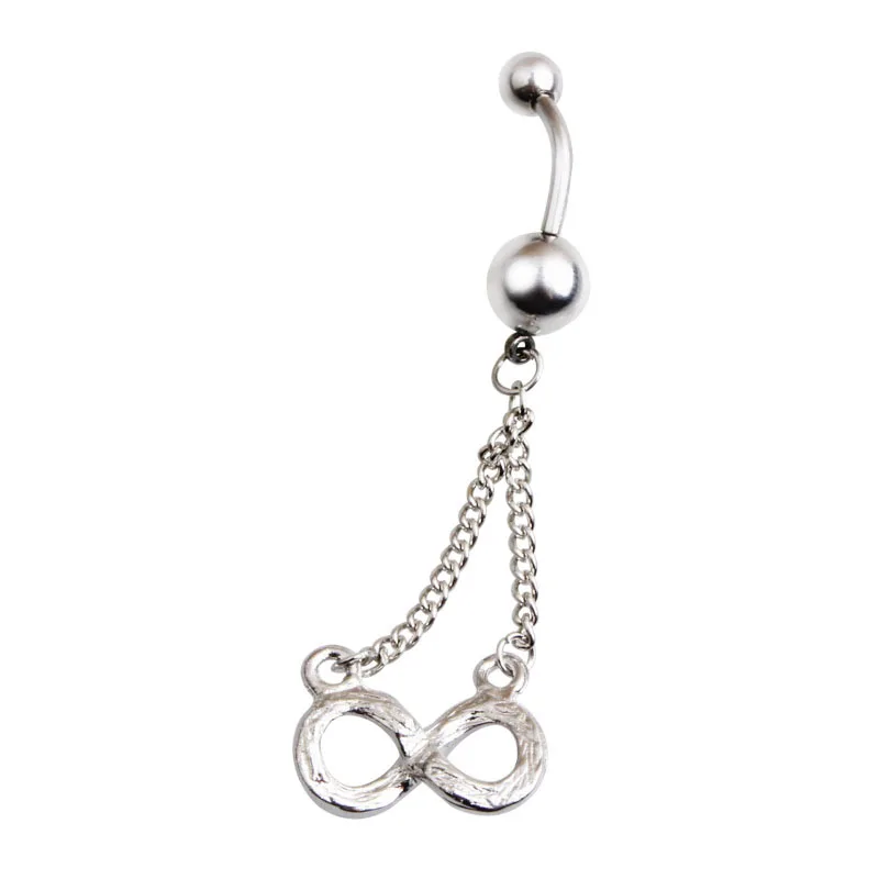 Кольцо для пупка из нержавеющей стали 316L с 8 кристаллами 14 г 1 шт.|body jewelry|ring navelbelly