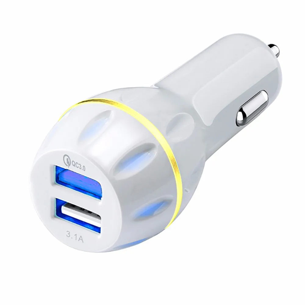 Coche 5 V 3.1A Металлический Двойной Зарядное устройство USB цифровой дисплей для iPhone X 8