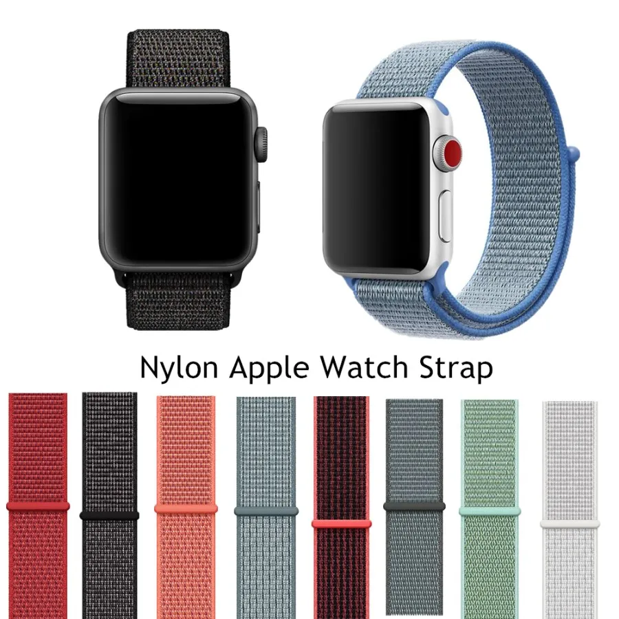 Классический лямка из нейлоновой ткани для наручных часов Apple Watch Series 4/3/2/1 влагостойкий ремешок для часов 40-44 мм ремень для наручных часов iWatch 38 42 мм Длина браслета