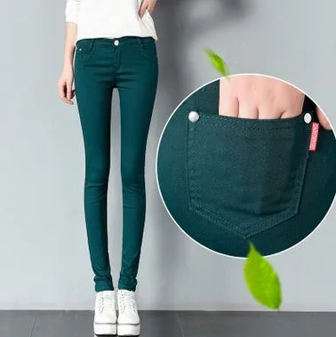 Spring & Autumn Pencil Pants For Women Skinny Femme Trousers  Candy Color Solid Slim Female Pants  Capris