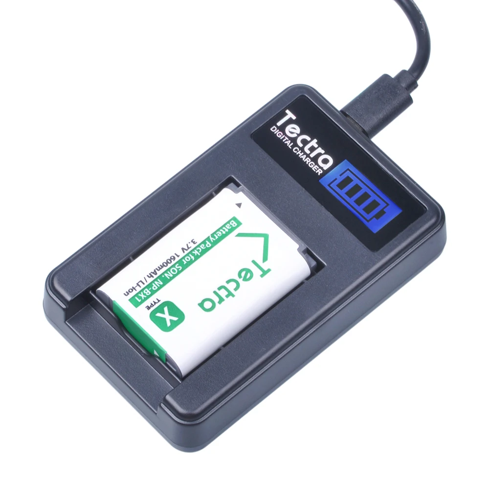 Аккумулятор Tectra 1600 мАч 3 шт. NP BX1 NPBX1 + зарядное устройство USB с ЖК дисплеем для Sony DSC