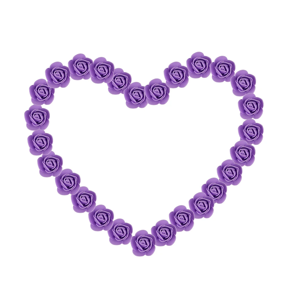 100Pcs purple Rose 200 мм свадебное украшение из пенопласта медведь Моделирование из пенополистирола пенопласт медведь/кролик/собака/роза/шары для DIY вечерние украшения подарки - Цвет: 100Pcs purple Rose
