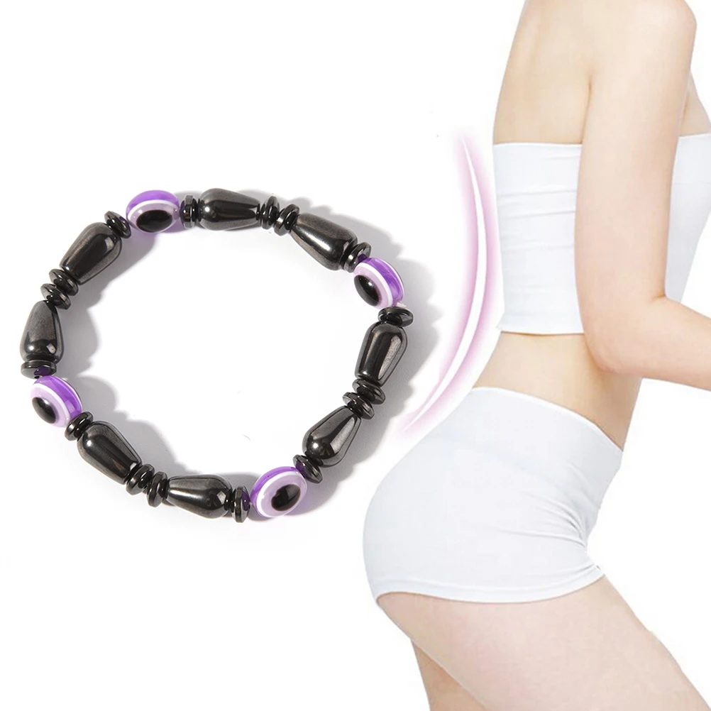 Черный и фиолетовый магнитный браслет бусины гематит камень Терапия Потеря