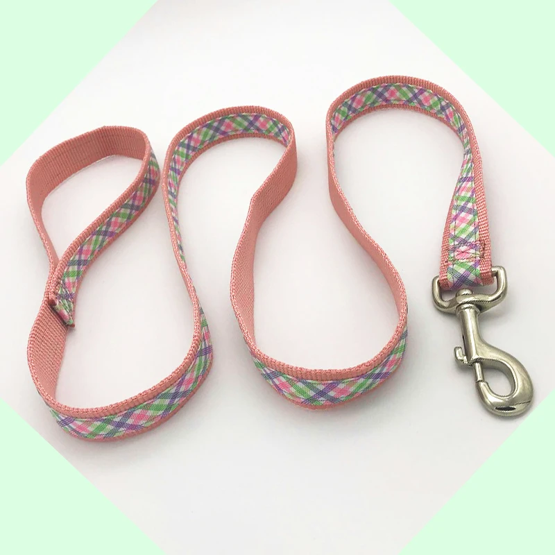 Plaid Leash Щенок Леопард жгут маленькая средняя собака ремни регулируемая одежда нейлоновая шлейка для животных Паго корги золотой ретривер HY128 XS/S/L - Цвет: Plaid Leash