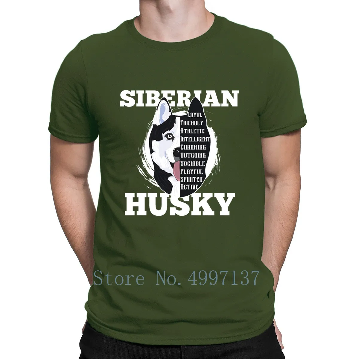 Футболка с принтом щенков хаски &quotSiberian Husky&quot летняя комфортная футболка