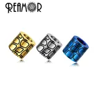 Металлические бусины REAMOR, полированные, 5 шт., цветное покрытие, бусины в стиле панк из нержавеющей стали, аксессуары для браслетов Подвески для изготовления украшений