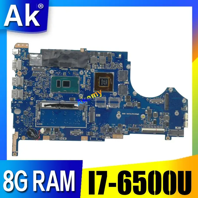 Q524UQ материнская плата для ноутбука Q524U For Asus полностью протестирована 8G RAM I7 6500U