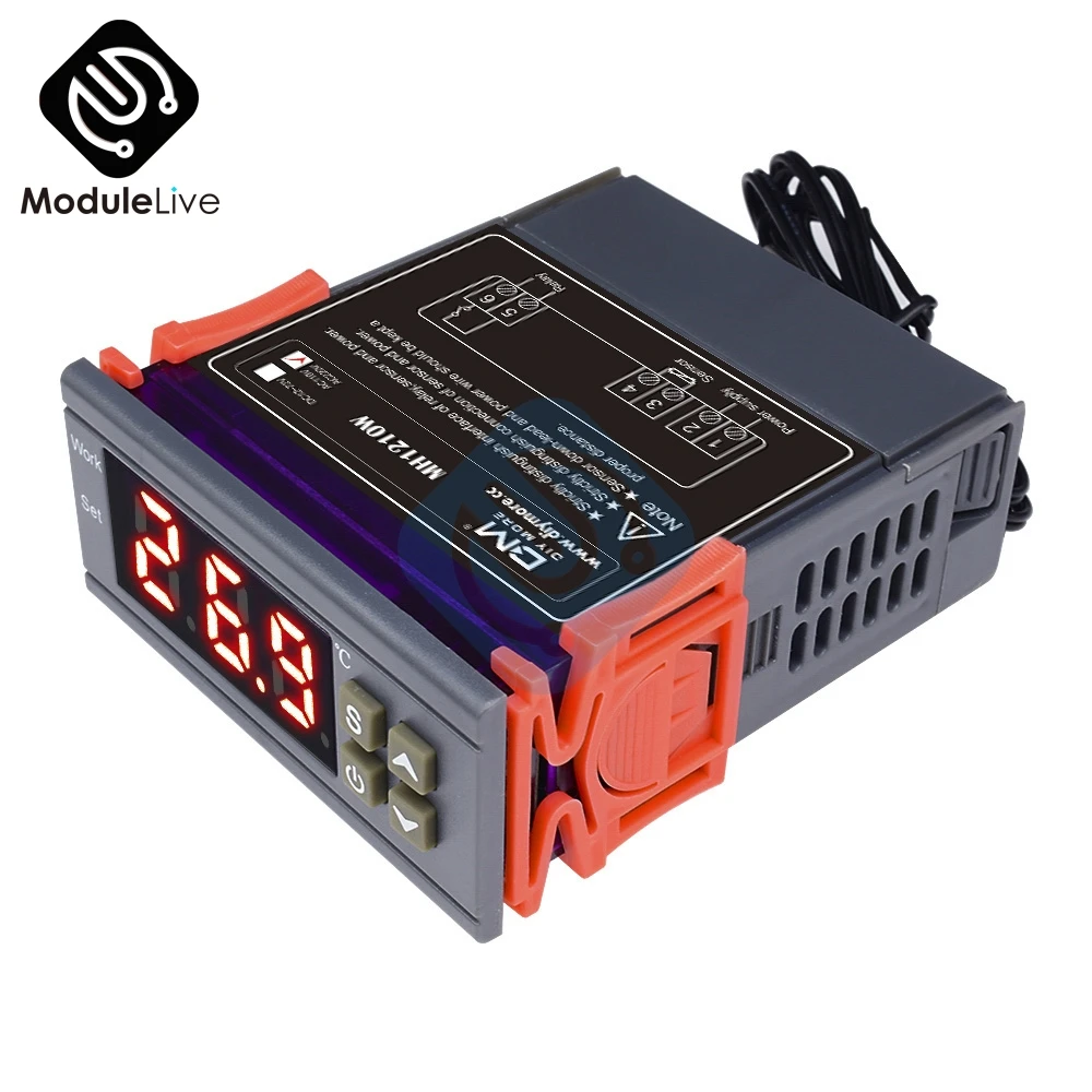 MH1210W 90 250V 10A 220V Цифровой термостат регулятор управления Лер 50 ~ 110 градусов Цельсия