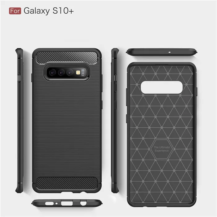 50 шт. углеродного волокна Защитный силиконовый чехол из ТПУ для samsung Galaxy S10 плюс S10E