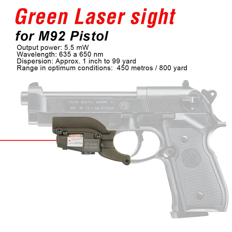 

PPT 5mw Red Laser Sight Laser Device Hunting Laser Pointer For M92 Beretta Model 92 96 M9 gs20-0020