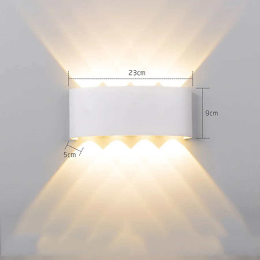 8W White Body Thrisdar 8 Вт 12 Вт вверх вниз Открытый водонепроницаемый светодиодный настенный светильник для двора, коридора, крыльца, светильник для прохода, забора, балкона, виллы, настенный светильник - Испускаемый цвет: 8W White Body