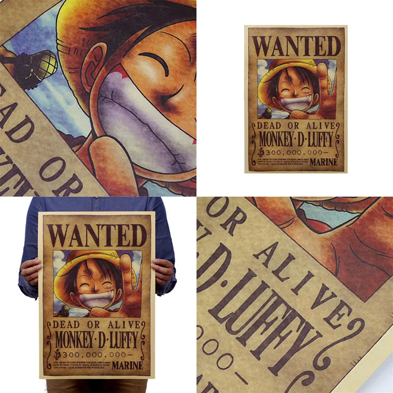 Luffy хотели стиль плакат винтажные бумажные настенные стикеры обои бумаги дома