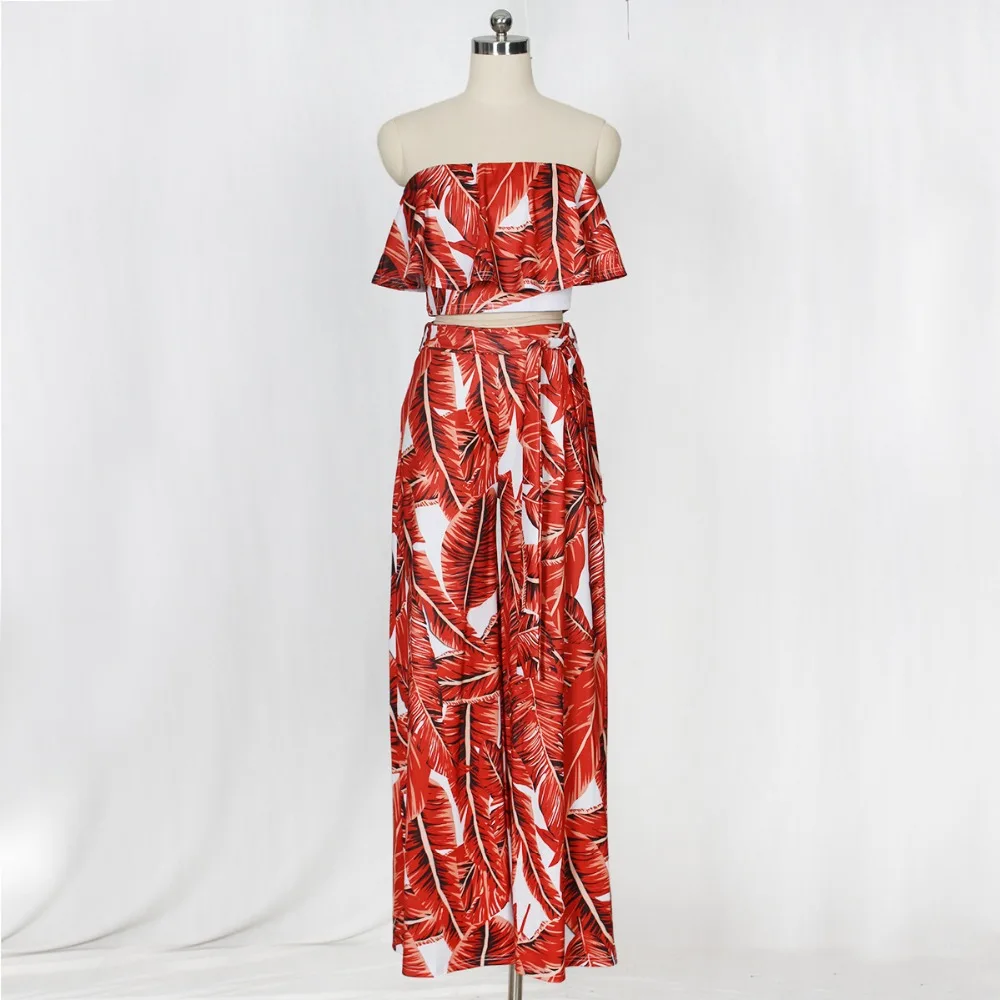 Пикантный женский комбинезон JRRY из двух частей с оборками и принтом укороченный