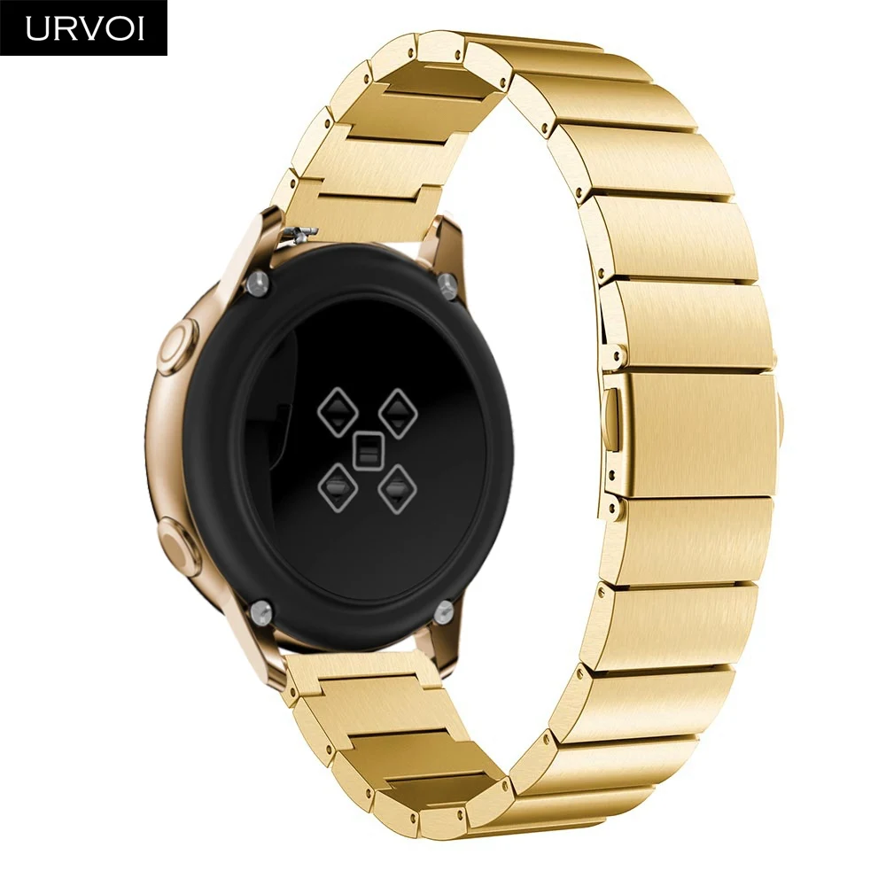 URVOI ремешок для Galaxy Watch Active 42 46 мм ремешок из нержавеющей стали 1 ряд складной застежка quick release прочный запястье