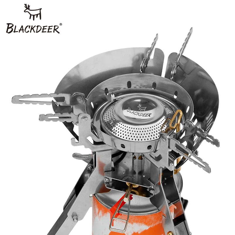 Ультралегкая газовая плита BLACKDEER с титановым покрытием ветрозащитная
