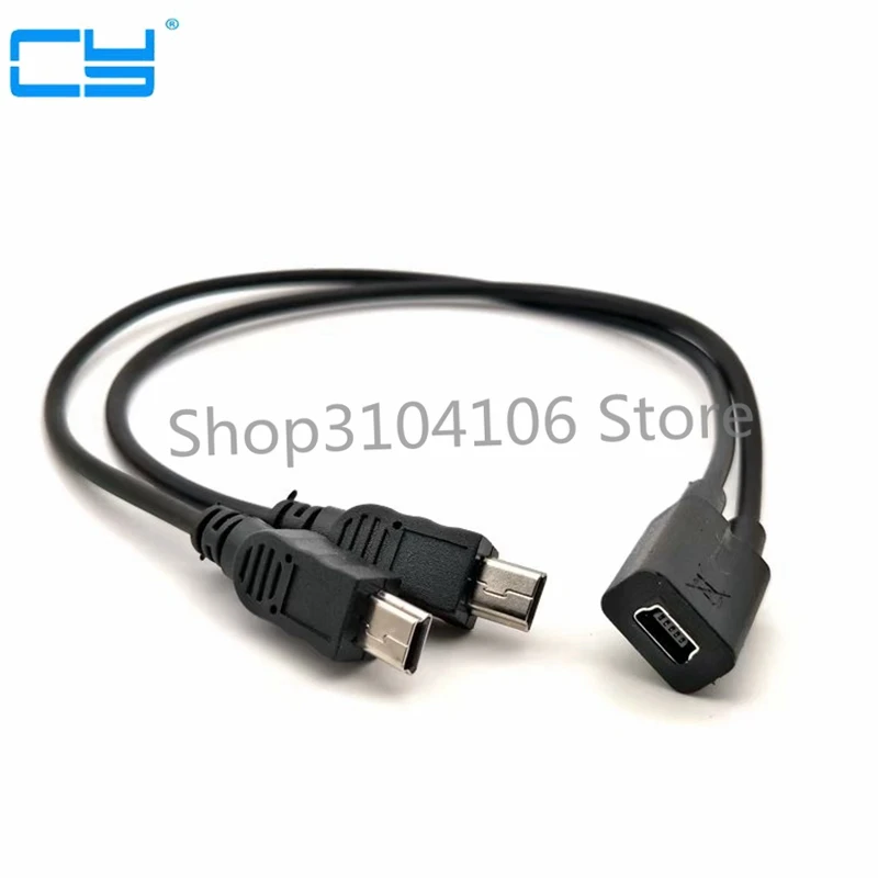 1 шт. Mini USB 2 0 Женский двойной 2x сплиттер папа Y удлинитель зарядное устройство