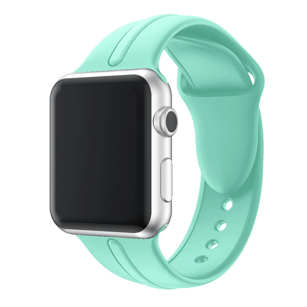 Хохлатый спортивный ремешок для Apple Watch ремешок 44 мм/40 мм силиконовый correa iwatch серии 3/2/1 резиновый браслет Ссылка браслет ремень