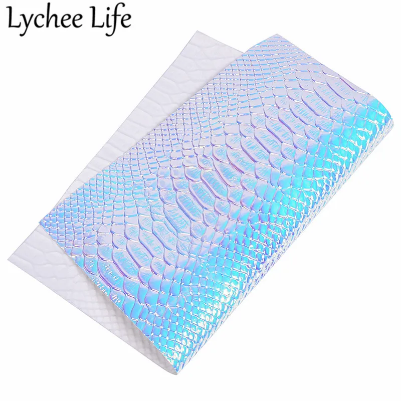 Lychee Life цветная крокодиловая кожа радужная искусственная 29x21 см ткань сделай сам
