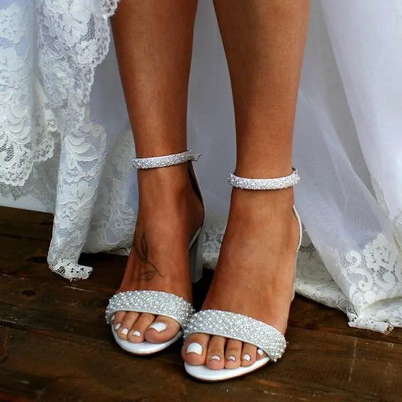 Sandalias mujer женские летние босоножки на высоком каблуке модная свадебная обувь для