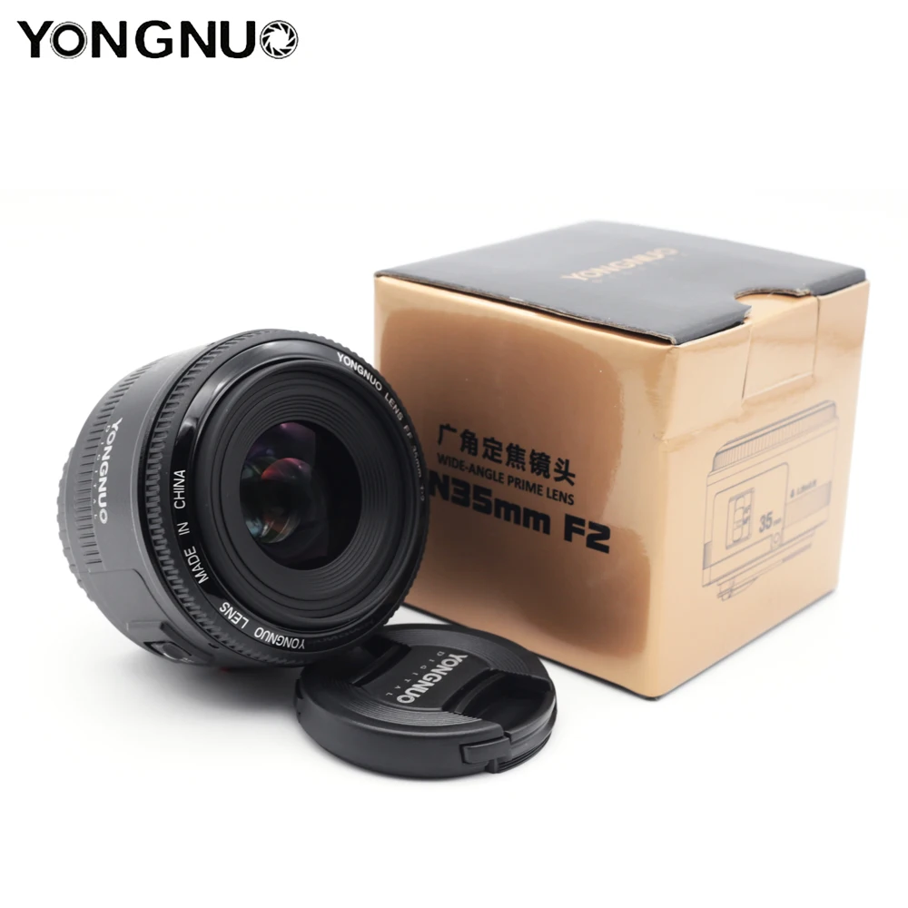 YN35mm F2 YONGNUO объектив камеры для Nikon Canon EOS YN35MM объективы AF MF широкоугольный 600D 60D 5DII 5D