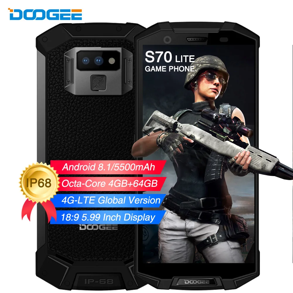 DOOGEE S70 lite 4 Гб 64 IP68 водонепроницаемый ударопрочный 5500 мАч смартфон NFC