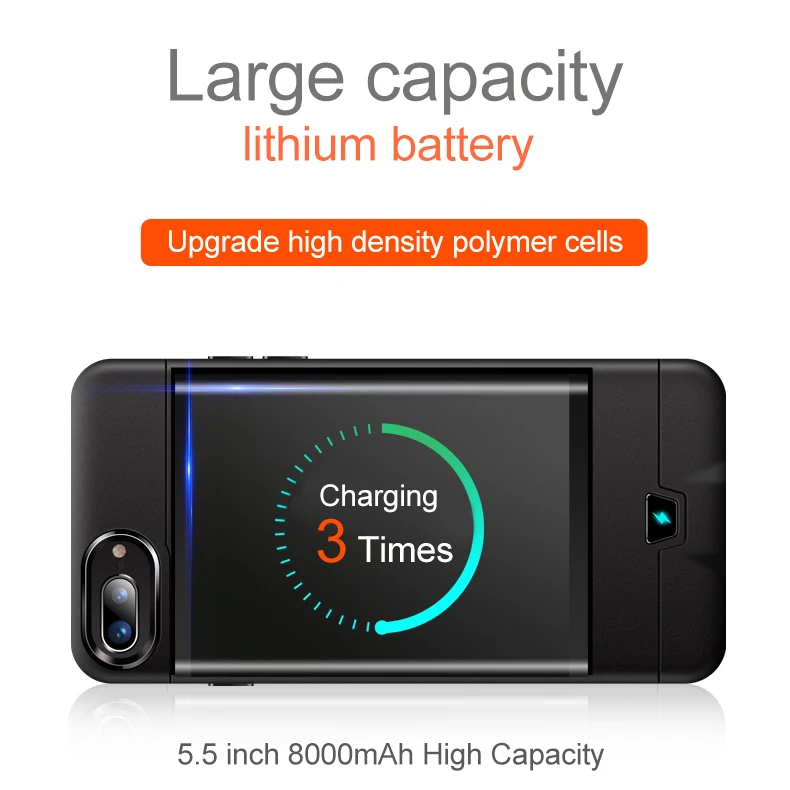 XGODY 8000 мАч сверхмощный аккумулятор чехол для iphone 6 6s 7 8/Plus внешний смарт-аккумулятор зарядное устройство чехол для iphone 4,7 5,5