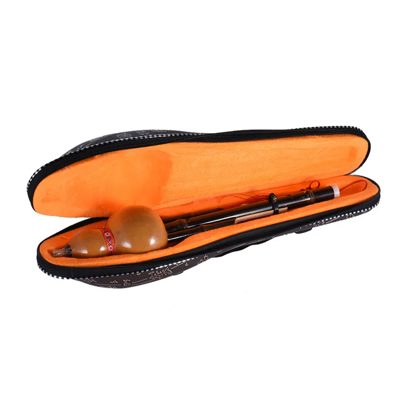 Chinese Handmade Hulusi Black Bamboo Gourd Cucurbit Flute Ethnic Musical Instrument Key of C with Case for Beginner Music Lovers | Спорт и
