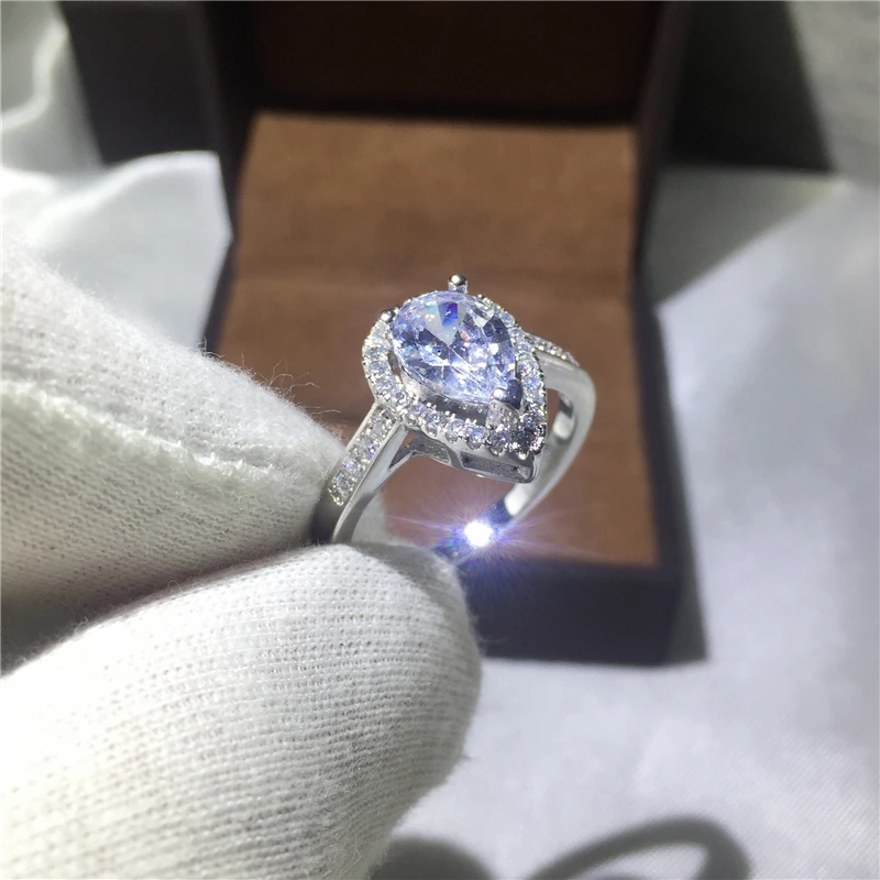 Модное потрясающее обручальное кольцо из серебра 925 пробы с фианитом 5А размер 5-11
