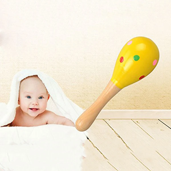 2 шт Деревянный Погремушка песка игрушечный музыкальный инструмент для детей