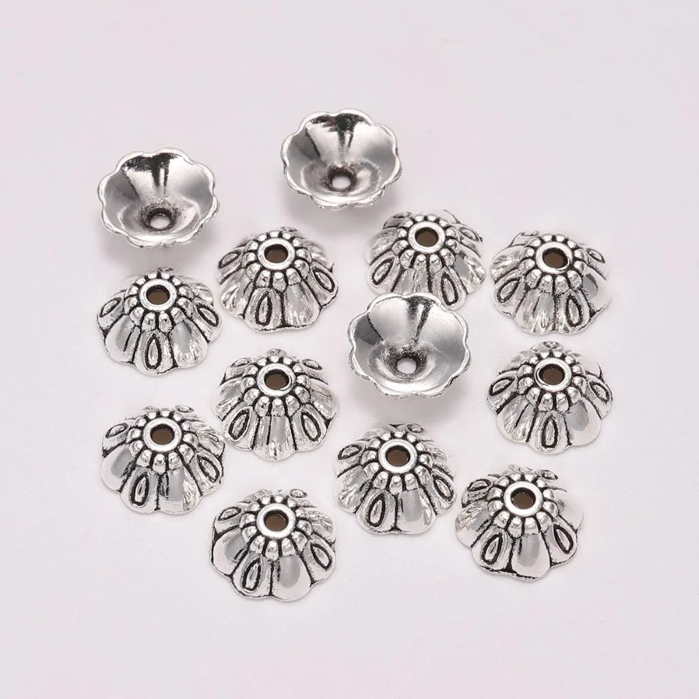 

20pcs/Lot 9mm 8 Petals Leaves Bead End Caps Antique Loose Sparer Apart For Jewelry Making Diy Earrings Needlework Accessories