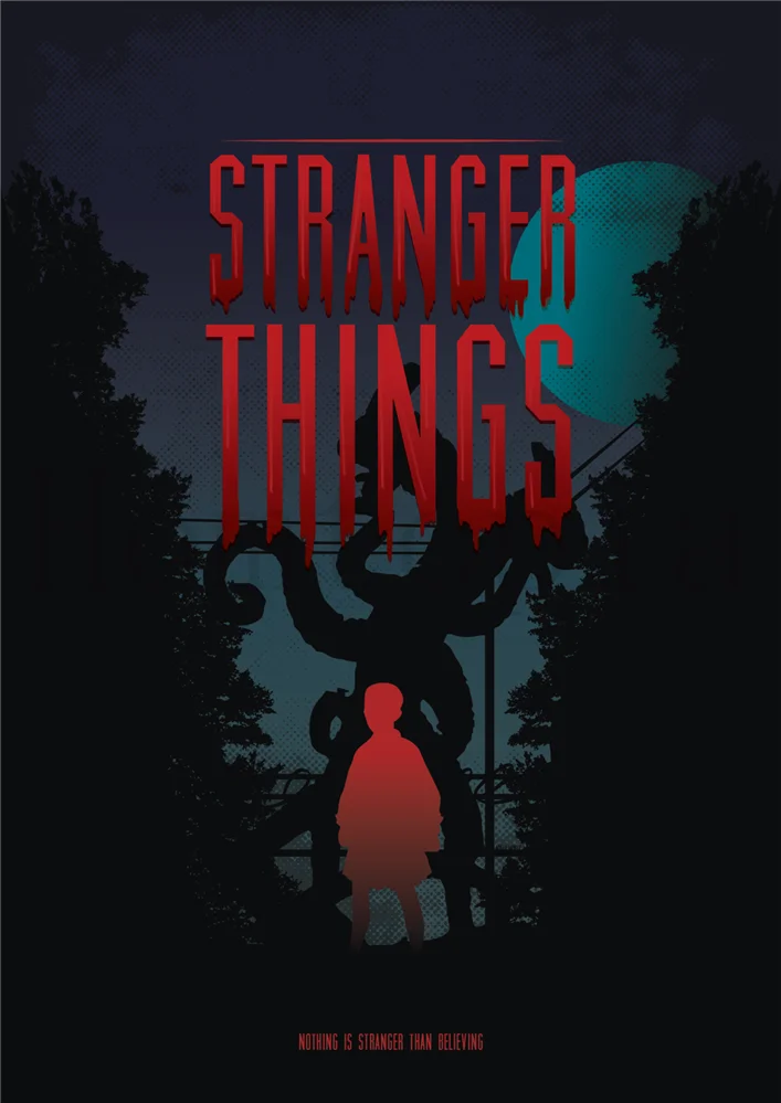 Серый Необычные вещи сезон 2 кино плакаты настенные наклейки белая бумага с покрытием принты украшение дома яркий цвет - Цвет: Серый