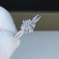round white gold moissanite ring 1ct 6 50mm d vvs luxury moissanite weding ring for women