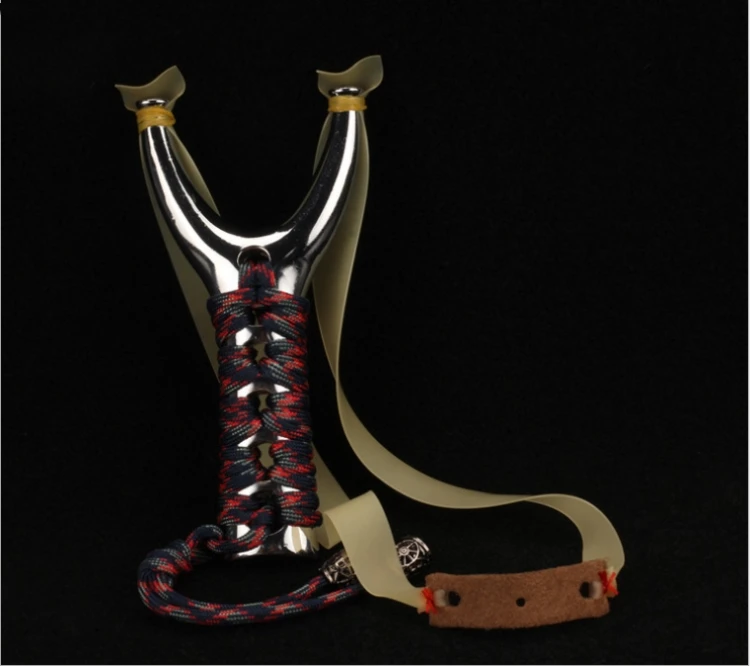 

High Quality Slingshot Alloy Catapult With Flat Rubber Band Outdoor Shooting Sports Slingshots For Hunting New