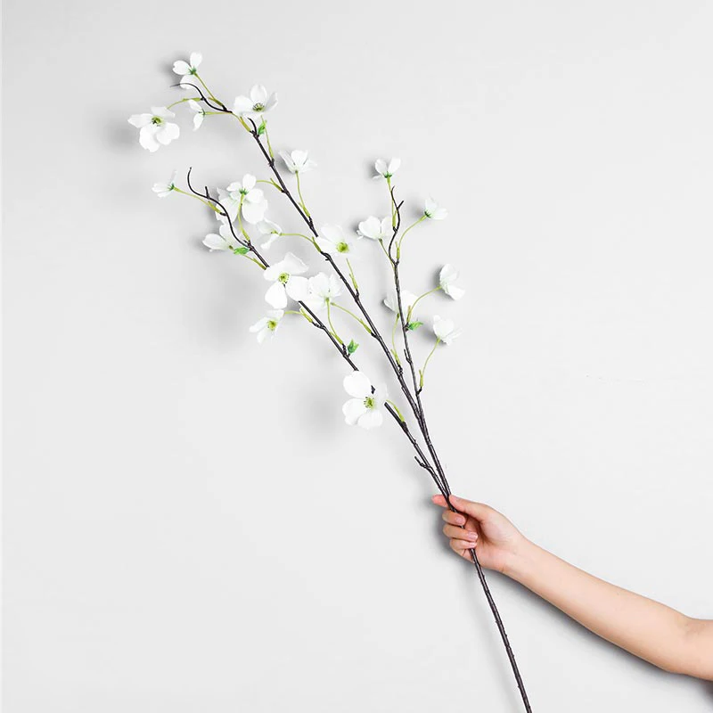 white without leaf Yumai 100 см, длинные стебли, цветок из собачьей древесины, искусственные украшения для дома, Вечерние Декорации, свадебный стол, украшение для ванной, сада - Цвет: white without leaf
