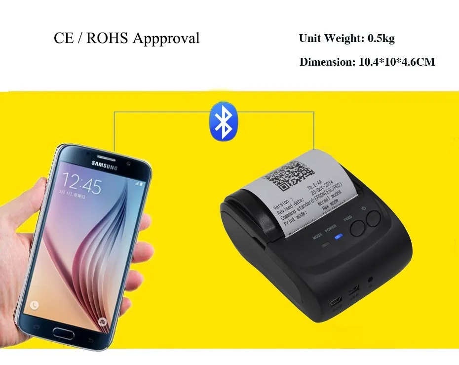 ZJiang ZJ-5802LD Мини Портативный Перезаряжаемый Android Bluetooth 58 мм Термальный чековый принтер для ресторана супермаркета